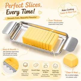 JAYVAR Cheese Slicer and Butter Cutter, 304 Stainless Steel Wire