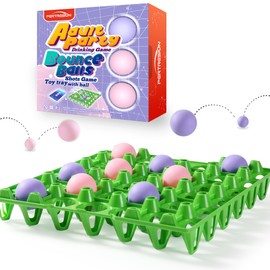 Party Drinking Table Game for Adult, Bounce Balls Shots Game Toys for Kids Ages 3+, Family Active Games Gifts, 4 in a Row Table Top Carnival Game for Pressure Relief Toy