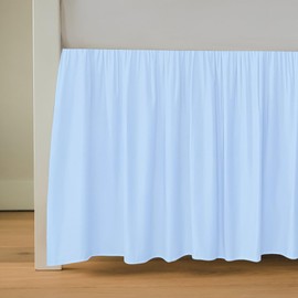 Luxury Crib Bed Skirt 28" x 52" with 14 Inch Drop Soft & Breathable Dust Ruffle Fits Standard Crib and Toddler Bed Nursery Microfiber Fabric Ruffle Bed Skirt for Baby Boys or Girls Light Blue Solid