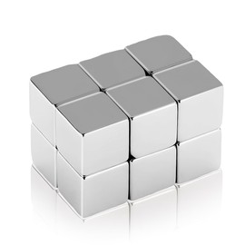Pack of 12 Mini Magnets Strong, Neodymium Magnets, Extra Strong, 10 x 10 x 10 mm, Premium Magnet Cube, Strong Magnets for Glass Magnetic Board, Fridge, Fridge Magnetic Boards, Whiteboard, Pin Board