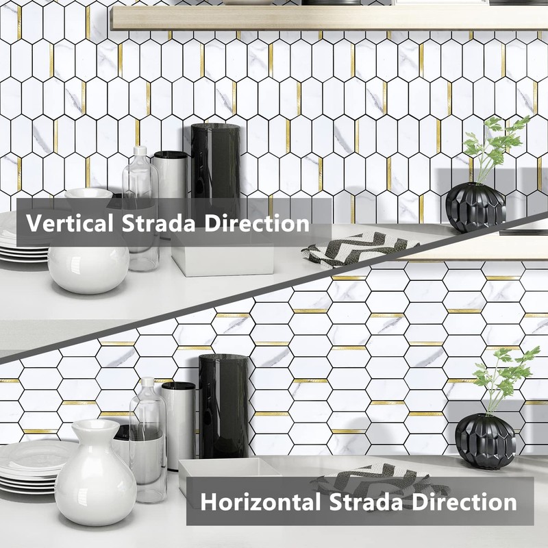 Vamos Tile Long Hexagon Peel and Stick Backsplash Tile -