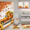 Nuanchu 6 Pcs Shower Curtain Bathroom Set with Bath Mat