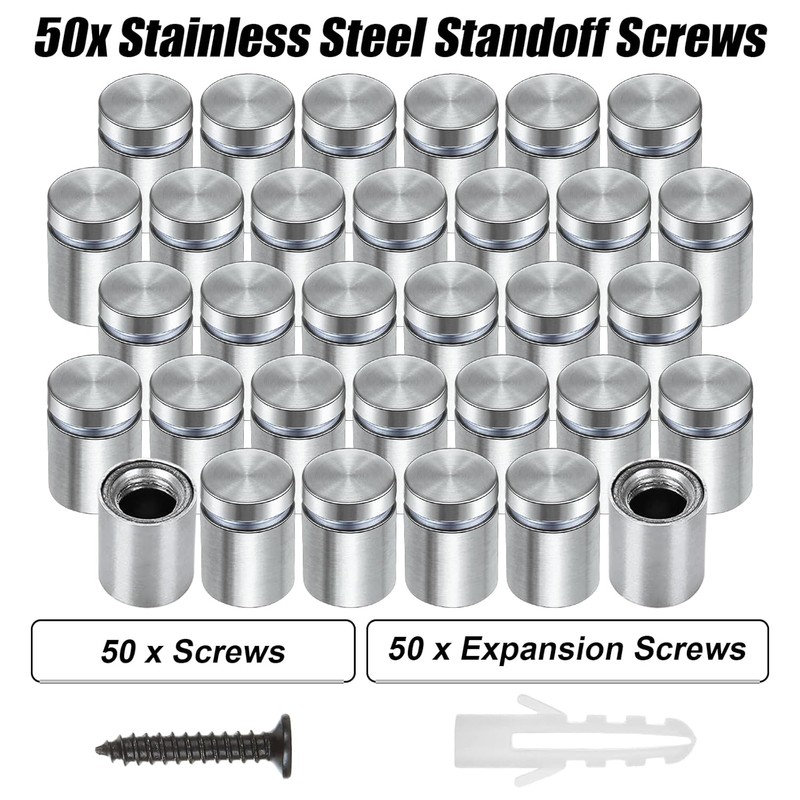 50PCS 1/2 x 3/4 Inch Stainless Steel Standoff Screws, Metal