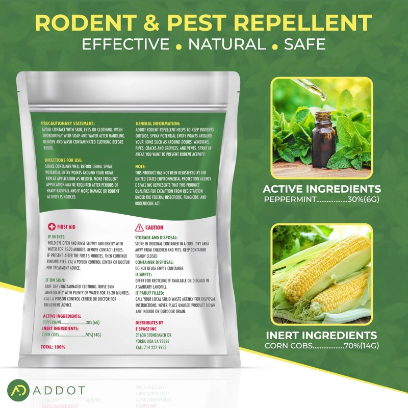 ADDOT Natural Peppermint Oil Mouse Repellent – 10-Pack, 40g Each