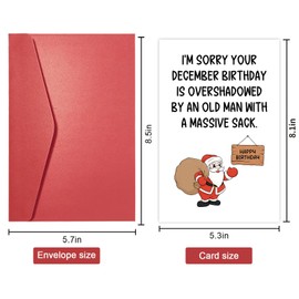 Gevinna Naughty December Birthday Card, Funny Christmas Birthday Card for Men Woman, Joke Xmas Birthday Card for Friends