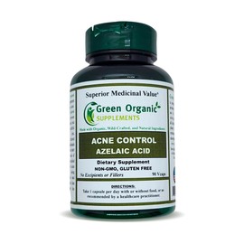 Green Organic Supplements Acne, Azelaic Acid, 90 VCaps, High Absorbable, Non-GMO, Gluten-Free, (Pack of 4)