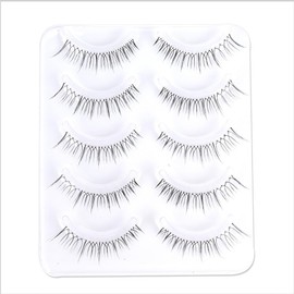 False Eyelashes, Natural Eyelashes, Short Eyelashes, Top Eyelashes, Popular, Handmade False Eyelashes, Actress Eyelashes, Thin Makeup, Lifestyle Makeup, 5 Pairs (N11)