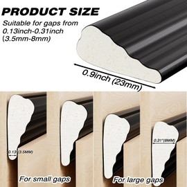 3 Pcs 196" Wedge-Shape Weather Stripping Door Seal,Windows and Doors Insulation,Self Adhesive Insulation Foam Anti-Collision Strip,Weatherstrip Tape for Door Soundproofing,Noise Drafts Blocker,Black
