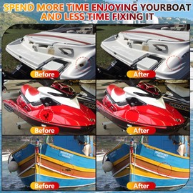 Marine Fiberglass Repair Kit for Boats, Gel Coat Repair Kit for Boats, Fiberglass Boat Repair kit, Epoxy Filler for Fiberglass Boats, Fiberglass Kit Fix Holes Chips Pits and Deep Cracks (Color Match)