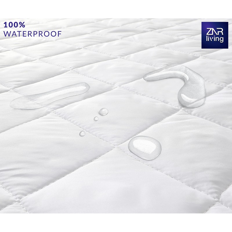 ZNR® Quilted Waterproof Mattress Protector Single | 40 CM Extra