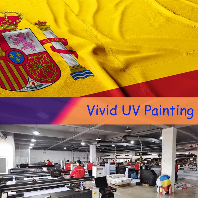 Flag of Spain 3x5FT Double Stitched Polyester Flag with 2