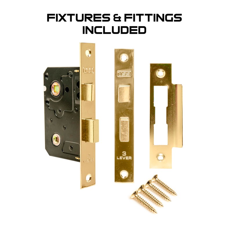 TSS Polished Brass Bathroom Lock 2.5" (65mm) Bathroom Door Lock