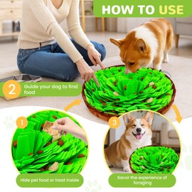 UETZLTB Snuffle Mat for Dogs, Adjustable Dog Sniff Bowl Mat for Slow Feeding, Dog Enrichment Puzzle Toys to Keep Them Busy, Foraging Skill & Mental Stimulation for Small to Large Breed Dogs, 19”*19”