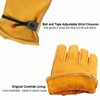 OZERO Cowhide Leather Work Gloves Stretchable Puncture and Cut Resistant