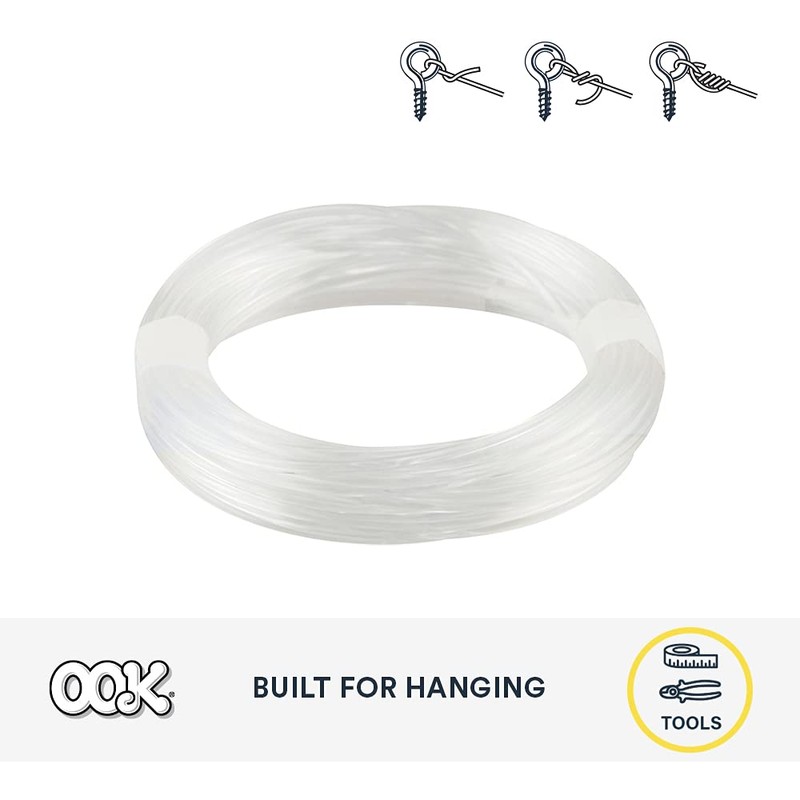 OOK 15 ft. Invisible Hanging Wire, 50 lbs. Capacity, Self