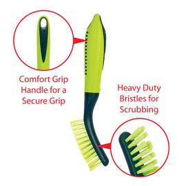 Pine-Sol Scrub Brush Set - Long Handle Cleaning Brushes with Heavy Duty Bristles and Comfort Grip - Scrubbers for Kitchen, Household, and Dishwashing, 3 Pieces