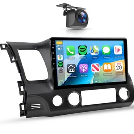 2+64G Android Car Sereo for Honda Civic 2006 2007 2008 2009 2010 2011 Radio,10.1“ Touch Screen for Honda Civic Car Radio with Carplay Android Auto Bluetooth WiFi GPS SWC Backup Camera for Civic Radio