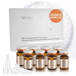 Suero de péptidos antienvejecimiento NAD+ - Activación fresca, NAD+ y péptidos de colágeno para reparación de arrugas y reafirmación, hidratación e iluminación sin microagujas, suministro de 20 días para todo tipo de piel