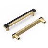 Rergy 10 Pack 5 Inch Black and Gold Cabinet Pulls