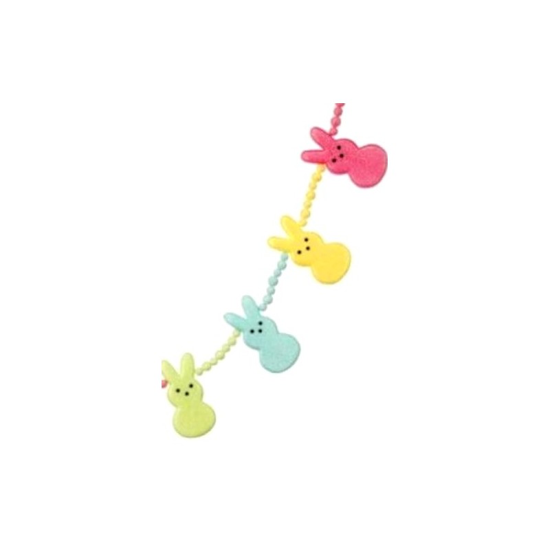 The Bridge Collection 4' Pastel Marshmallow Bunny Garland - Easter
