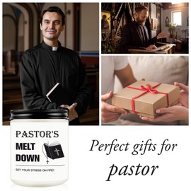 Funny Pastor Appreciation Gifts, Pastor Gifts for Men Birthday Father Day Retirement Ordination Gifts Christmas Gifts for Pastor, Gift for Pastors Appreciation Day New Pastor Candle Gifts