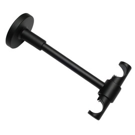Gardinia Memphis Series Ceiling Support for Curtain Rods, 2-Track Open, Rotatable, Distance from Wall 13 cm, Diameter 16 mm, Metal, Matt Black