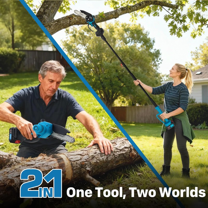 Jovant 6 Inch Electric Pole Saws for Tree Trimming, 2-in-1