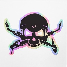 Holographic Decal Stickers of Welder Skull Skeleton Head Premium Waterproof Vinyl Decal Stickers for Laptop Phone Accessory Helmet Car Window Mug Tuber Cup Door Wall Decoration ANDVER358720bHO