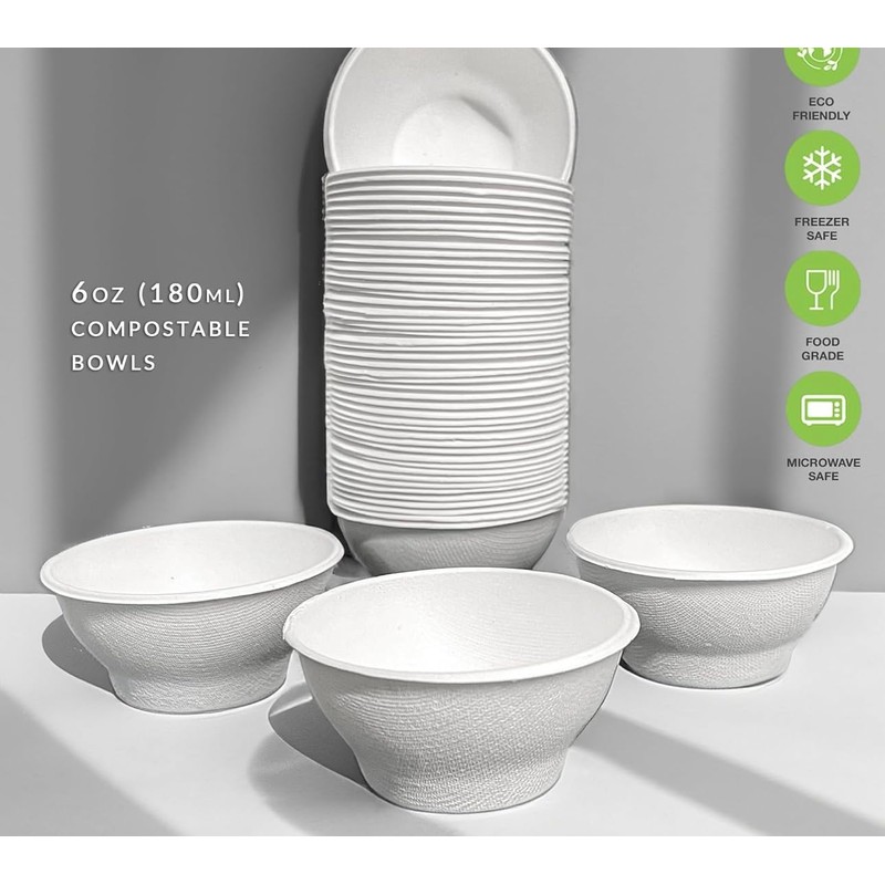 50 Pack Strong Disposable Bowls – Pack of 50 x