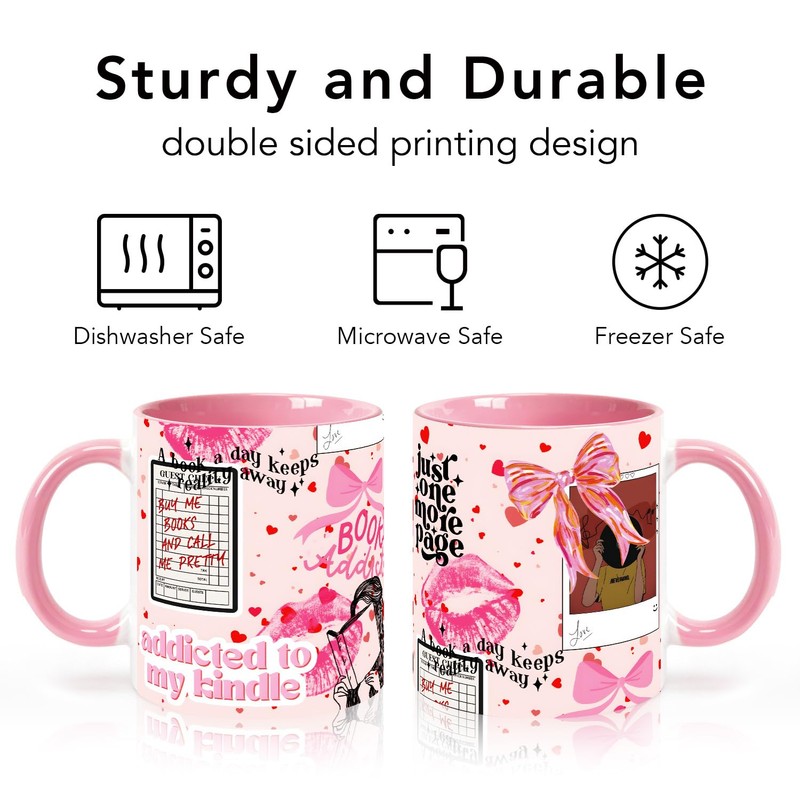 Pink Just One More Page Reading Coffee Cup for Women
