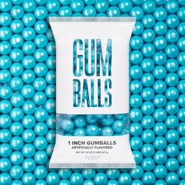 Candy Envy - Shimmer Light Blue and Shimmer White 2 Pack Combo 1 Inch Gumballs - Approx. 113 Gumballs Per Bag - North American Made & Kosher Certified
