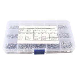 HALJIA 660 Pieces M2 M2.5 M3 Hex Flat Button Screw Set, Countersunk Screws Set 304 Stainless Steel Rounded Head Screws Thread Screws Kit with Screws and Nuts with Storage Box