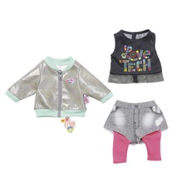 Zapf Creation 827154 Baby Born City Doll Outfit, 43 cm, Pink / Grey