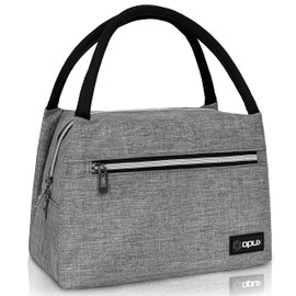 OPUX Lunch Bag for Women, Insulated Lunch Box Tote for Girls Work Adult School, Small Reusable Cooler Bag Lunch Container Food Tote for Travel Picnic, Fits 11 Cans, Heather Grey