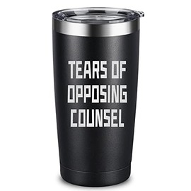 Tears of Opposing Counsel Tumbler - Lawyer Gifts for Lawyer, Funny Appreciation Gifts for Lawyer, Attorney, Paralegal Law Students Graduation - 20 Ounce Black Engraved Insulated Tumbler