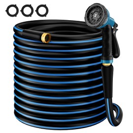 Besiter Heavy Duty Garden Hose 5/8" 100FT: Flexible Rubber Water Hose with 10 Function Sprayer - Leakproof Hose Male to Female Fittings - Durable Hose for Yard, Lawn, Car Wash, Outdoor, Watering