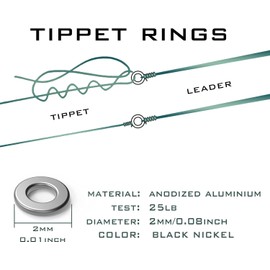 Maxcatch Tippet Rings 100 PCS Fly Fishing Trout Leader and Tippet Line Connectors 2mm (2mm 25lb 100/Pack)
