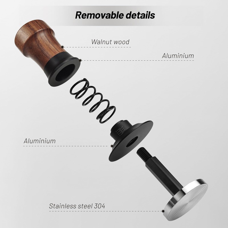 NOTSEK Coffee Tamper 51mm, Spring Loaded Tamper Tool with Ripple