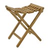 StrongTek Teak Folding Stool, Durable, Portable Foot Stool, Multi-Functional Seat