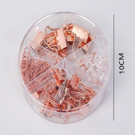 72 Pcs Gold Push Pins Paper Clips Binder Clips Tacks,4 Styles Office Supplies Set with Box for Office School Home Office Binder Supplies