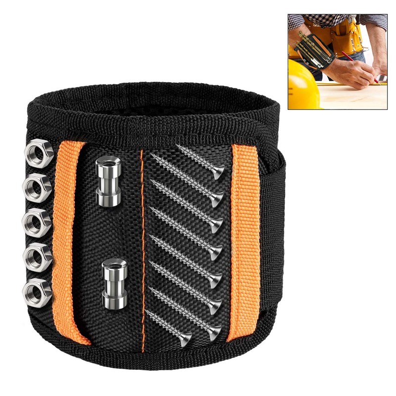 Gearmax Magnetic Wristband Magnetic Tool Wristband Tool Belt with 2