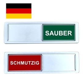 Dishwasher Magnet Clean Dirty [Choose Your Language] - Easy to Read and Place Slider - Kitchen Accessories - Magnetic Sign for Dishwasher - Kitchen Gadgets (German)