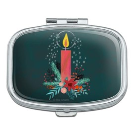Christmas Candle Rectangle Pill Case Trinket Gift Box