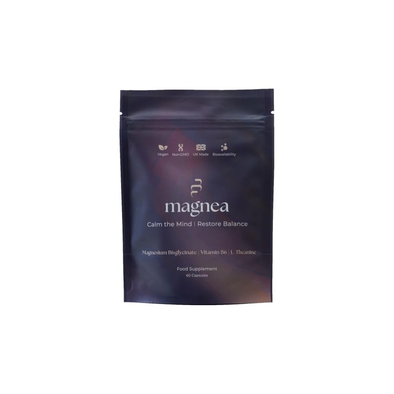 magnea Magnesium Glycinate with L-Theanine & P5P Vitamin B6, 60