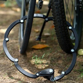 OneGas Compact Folding Bike Lock, 4-Digit Anti Theft Combination Bicycle Lock,2.8 FT(85CM) Strong Bicycle Locks, Security Level 6 Heavy Duty Bike Foldable Lock,Bicycle Chain Lock with Bracket