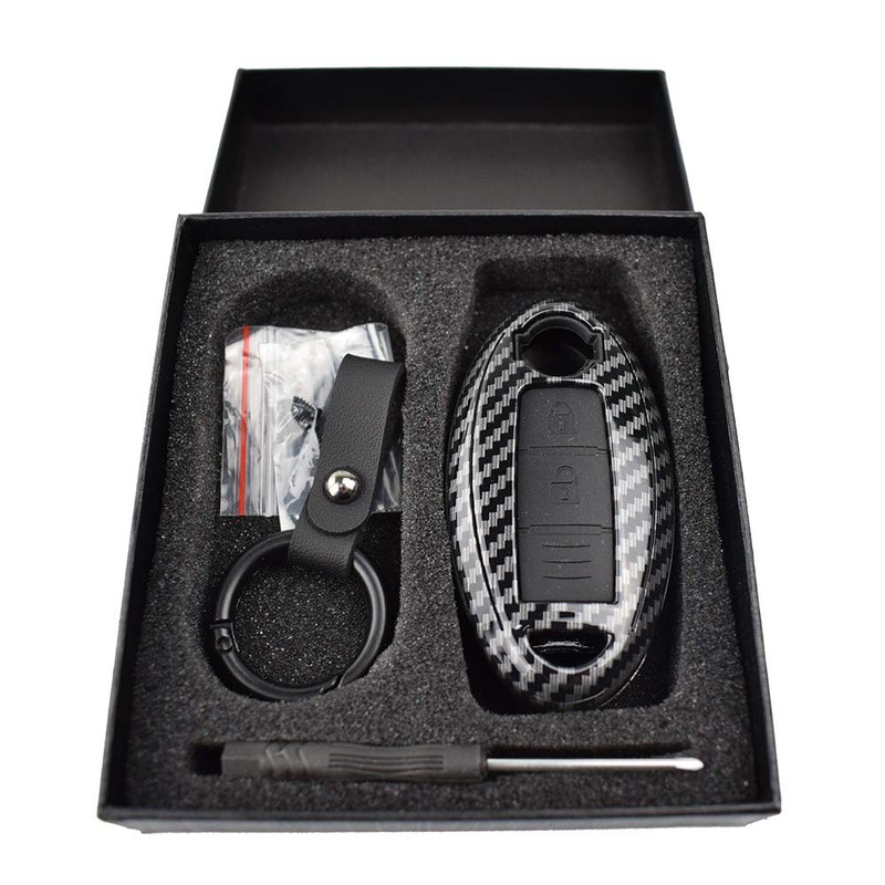 XUKEY Carbon Fiber Remote Key Shell Key Fob Case for