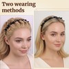 HFZRZFH Professional 2-Pack Weave Bangs Headband Set for Women -