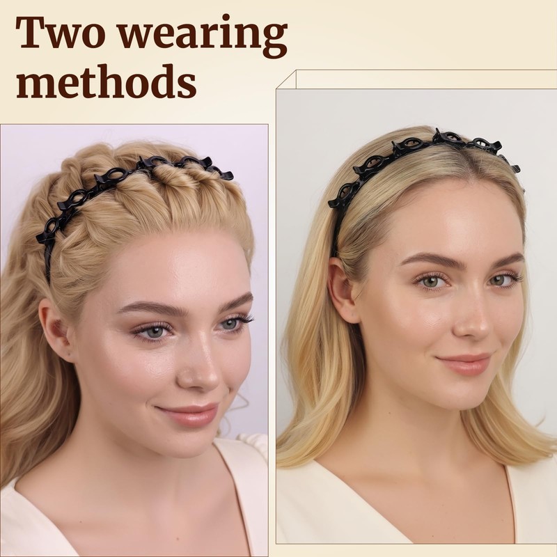 HFZRZFH Professional 2-Pack Weave Bangs Headband Set for Women -