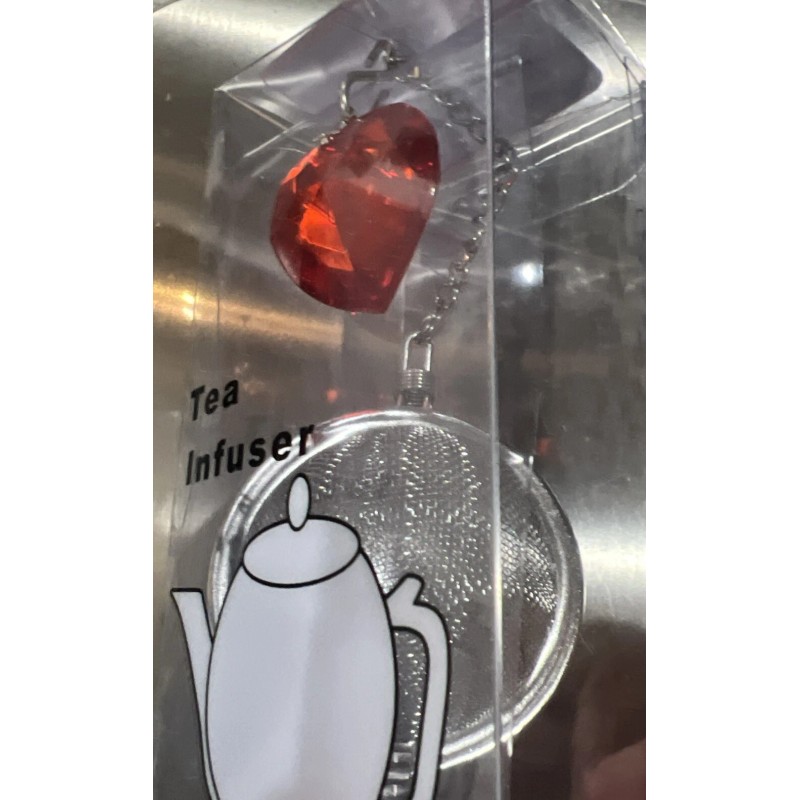 PRODYNE Stainless Steel Tea Infuser With Red Gem Heart