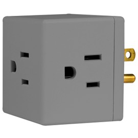 GE 3-Outlet Extender, 3 Pack, Grounded Wall Tap, Adapter Spaced, 3-Prong, Multiple Plug, Power Splitter, Cruise Essentials, Use for Home Office School Dorm, UL Listed, Grey, 47036